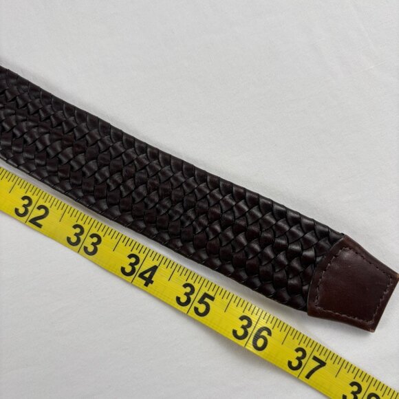 TORINO Men's Belt Size 34 Brown Woven Braided Leather Made USA - Picture 9 of 10